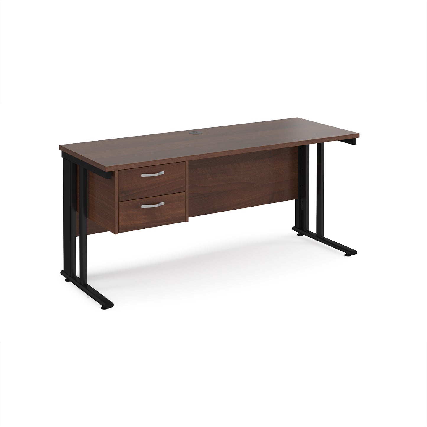 Maestro 25 cable managed 600mm deep desk with 2 drawer ped - MCM616P2KW