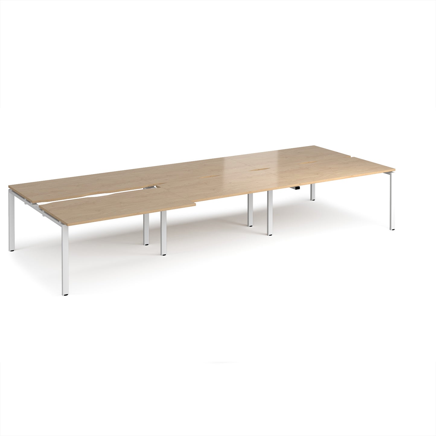 Adapt sliding top triple B2B desks 1600mm deep - STE4216-WH-KO