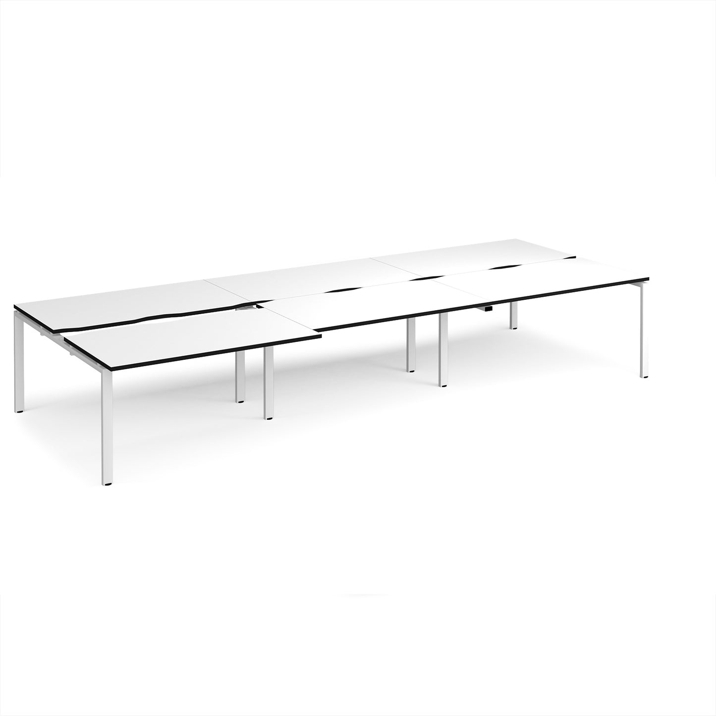 Adapt sliding top triple B2B desks 1600mm deep - STE4216-WH-WK