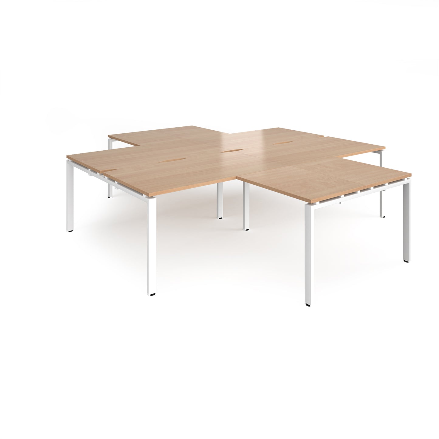 Adapt 4 desk cluster with returns - ER28168-WH-B