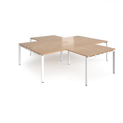 Adapt 4 desk cluster with returns - ER28168-WH-B