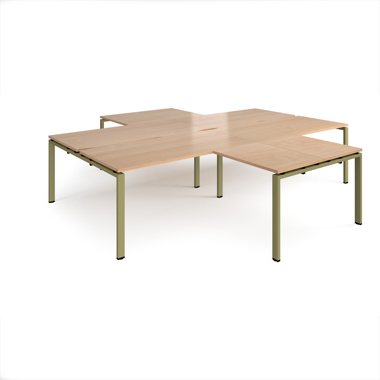 Adapt 4 desk cluster with returns - ER32168-GN-B