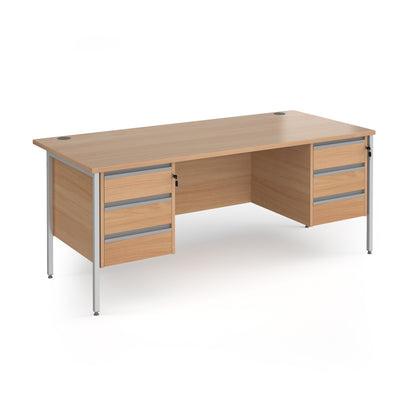 Contract 25 H-Frame straight desk with 3 and 3 drawer peds - CH18S33-S-B
