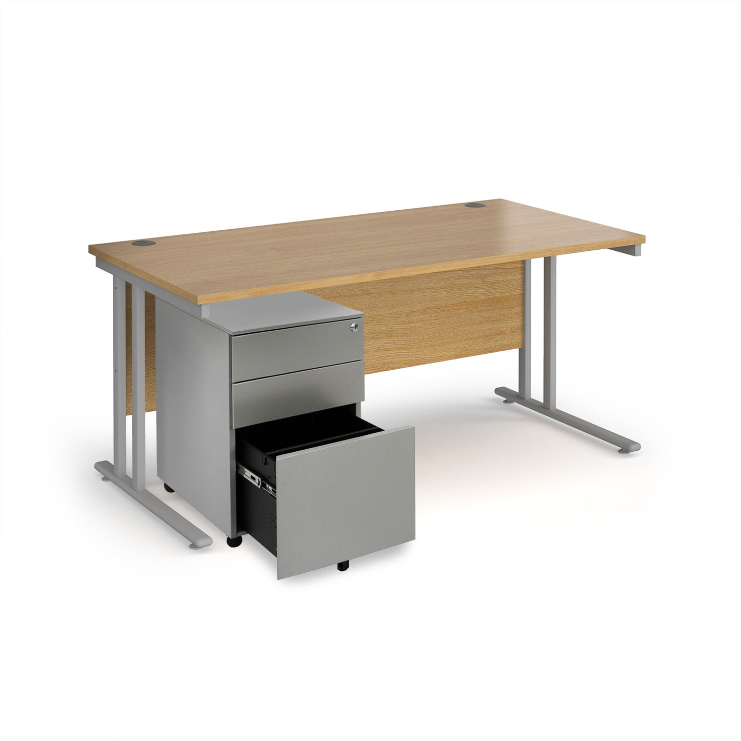 Maestro 25 bundle straight 1600 desk with 3 drawer pedestal - SBS16O