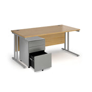 Maestro 25 bundle straight 1600 desk with 3 drawer pedestal