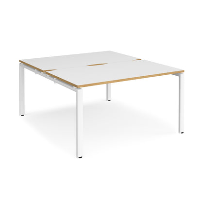 Adapt back to back desks 1600mm deep - E1416-WH-WO