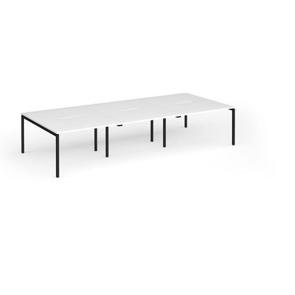 Connex Plus Goal Post Double Back to Back Desks 1600mm deep - GCO3616-K-WH