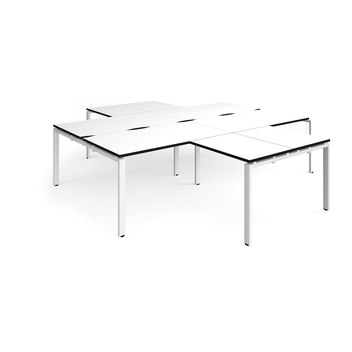 Adapt 4 desk cluster with returns - ER28168-WH-WK