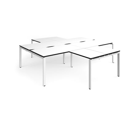 Adapt 4 desk cluster with returns - ER28168-WH-WK