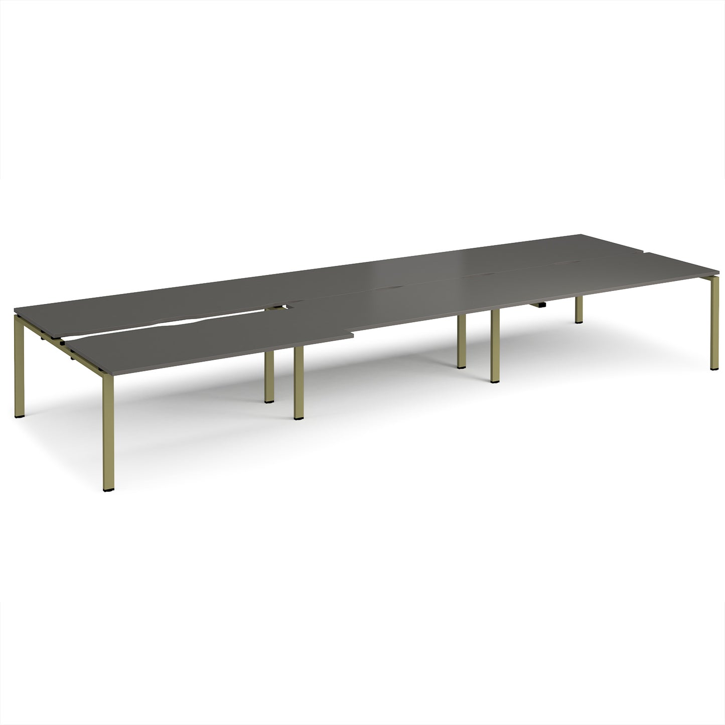 Adapt sliding top triple B2B desks 1600mm deep - STE4816-GN-OG