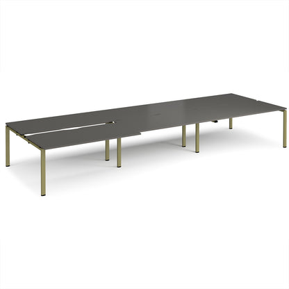 Adapt sliding top triple B2B desks 1600mm deep - STE4816-GN-OG