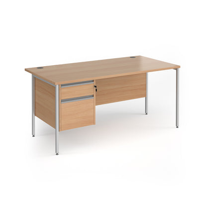 Contract 25 H-Frame straight desk with 2 drawer pedestal - CH16S2-S-B