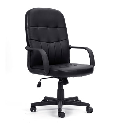 High Back Bonded Leather Manager Chair with Integrated Lumbar Support