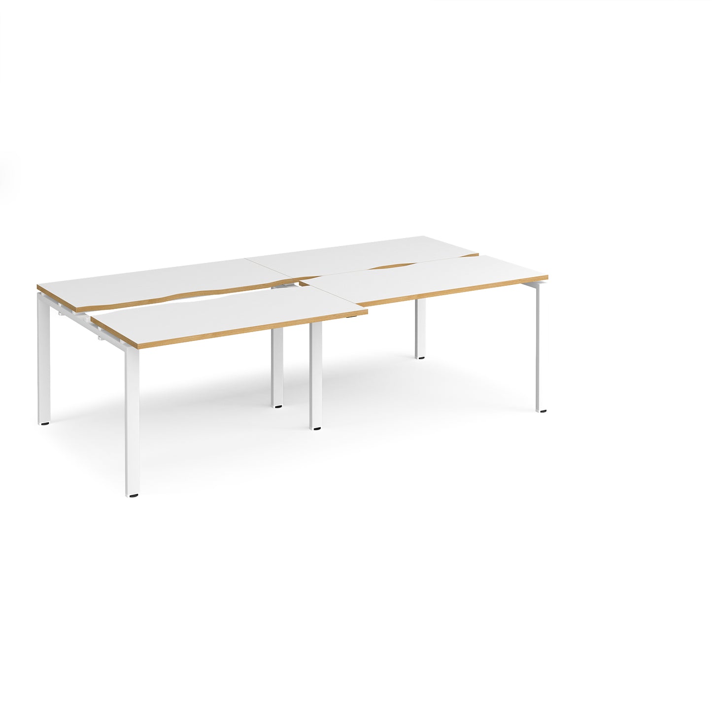 Adapt sliding top double B2B desks 1200mm deep - STE2412-WH-WO