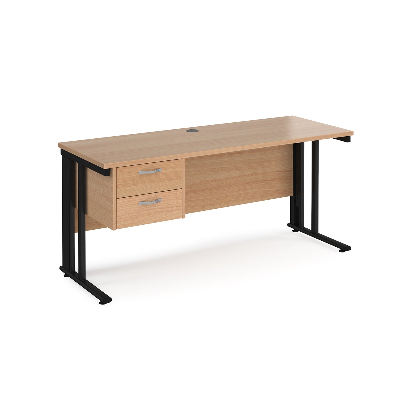 Maestro 25 cable managed 600mm deep desk with 2 drawer ped - MCM616P2KB