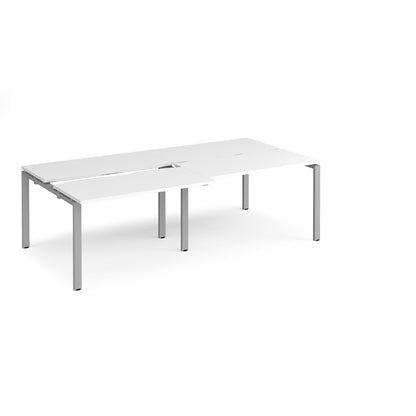 Adapt sliding top double B2B desks 1200mm deep - STE2412-S-WH