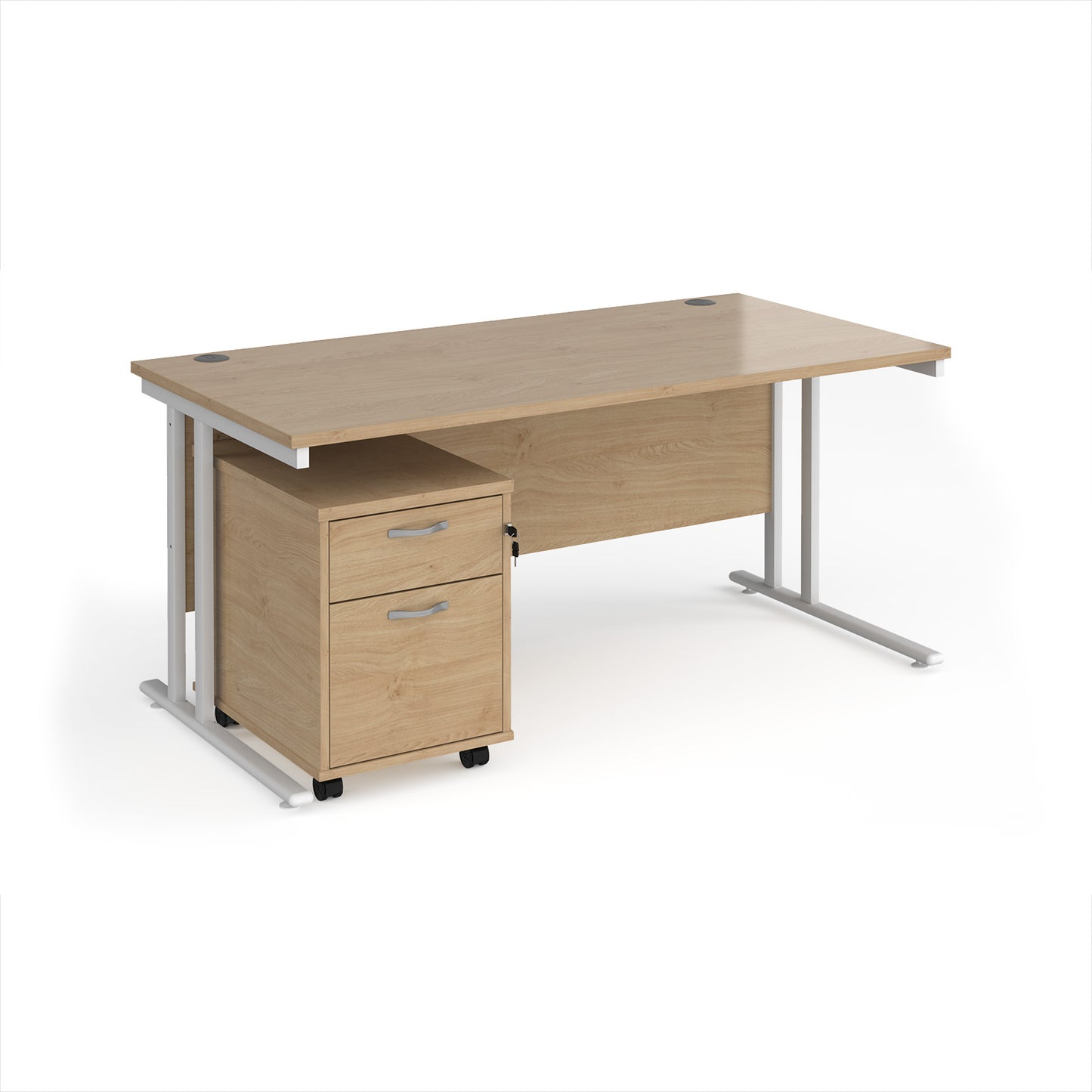 Maestro 25 desk 800mm with 2 drawer pedestal - SBWH216KO