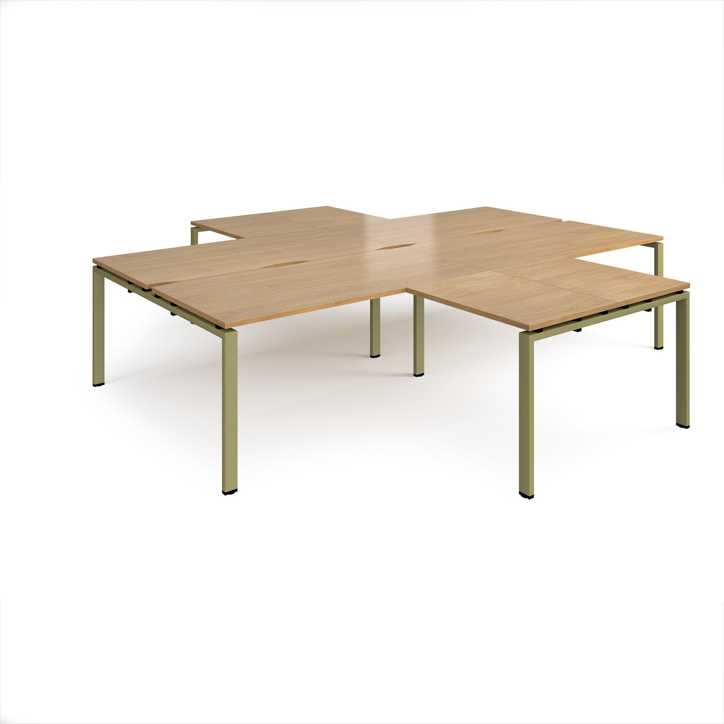 Adapt 4 desk cluster with returns - ER32168-GN-O