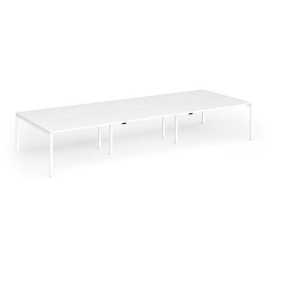 Connex Plus Goal Post Double Back to Back Desks 1600mm deep - GCO4216-WH-WH