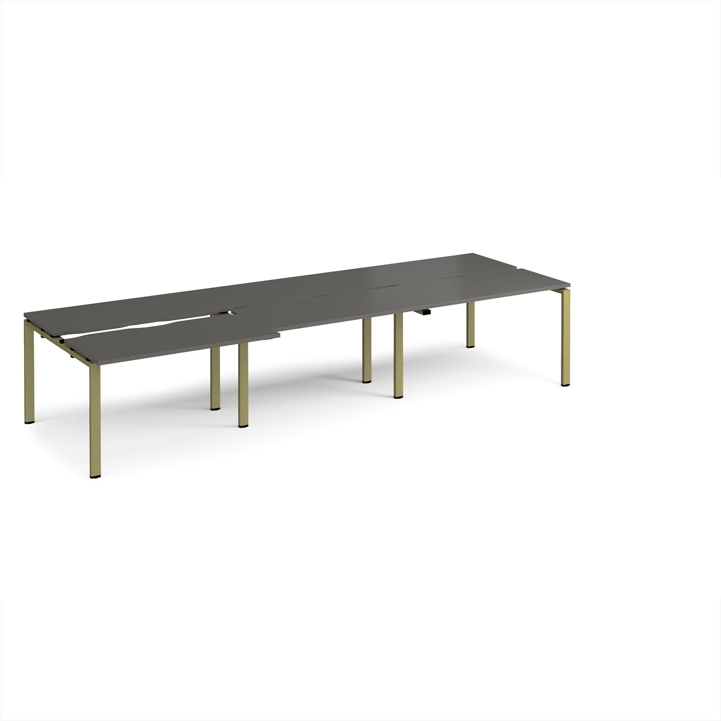 Adapt sliding top triple B2B desks 1200mm deep - STE3612-GN-OG