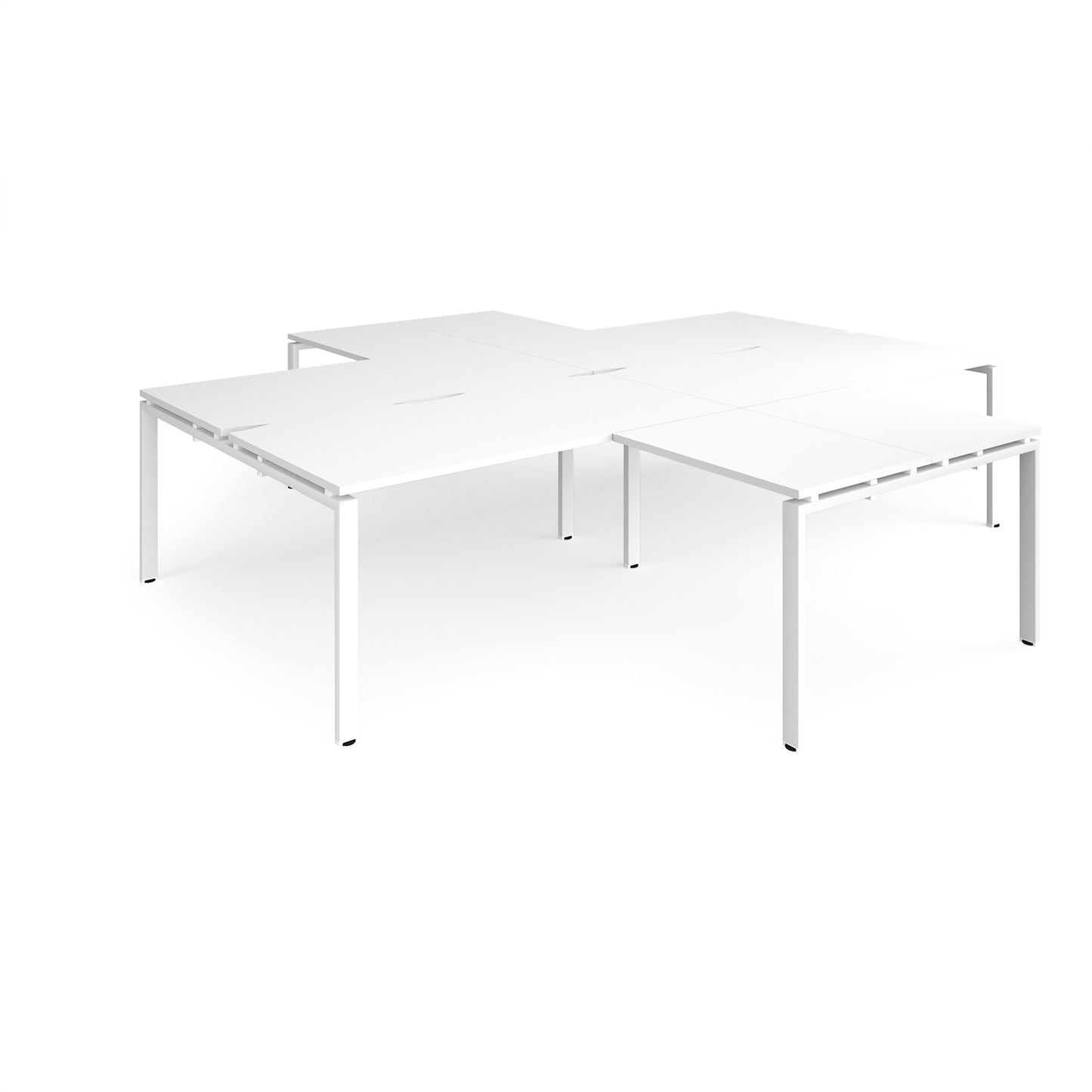 Adapt 4 desk cluster with returns - ER32168-WH-WH