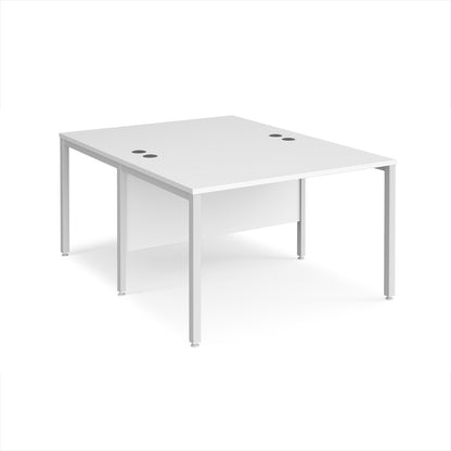 Maestro 25 bench back to back straight desks 1600mm - MB1216BWHWH