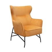 Alpha high back lounge chair with black metal frame