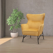 Alpha high back lounge chair with black metal frame