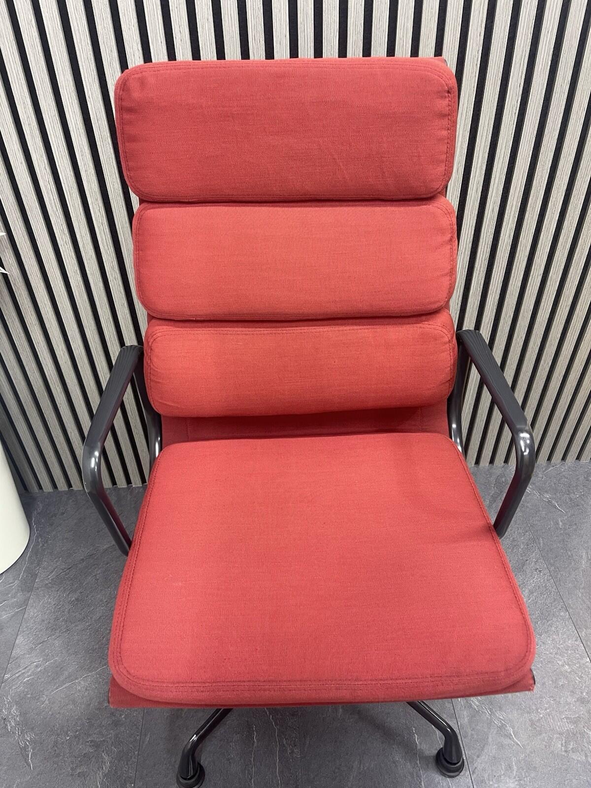 Genuine Vitra Charles Eams Chair / Soft padded Red Fabric (Rrp£5749)-UK Delivery