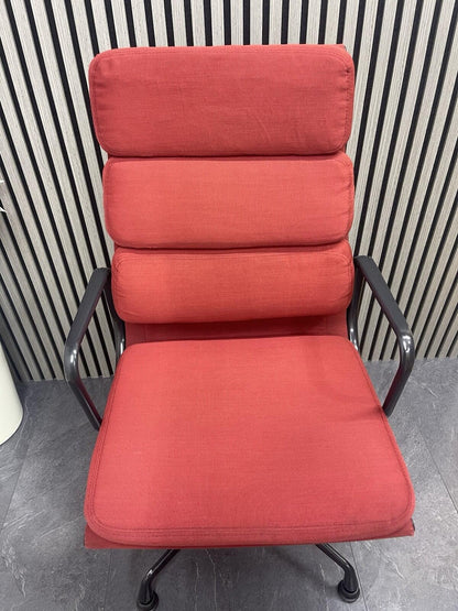 Genuine Vitra Charles Eams Chair / Soft padded Red Fabric (Rrp£5749)-UK Delivery