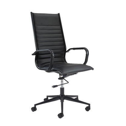 Bari High Back Executive Office Chair – Black Faux Leather