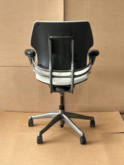 Humanscale Freedom Chair - Cream White Leather - Black  Armrests - UK DELIVERY