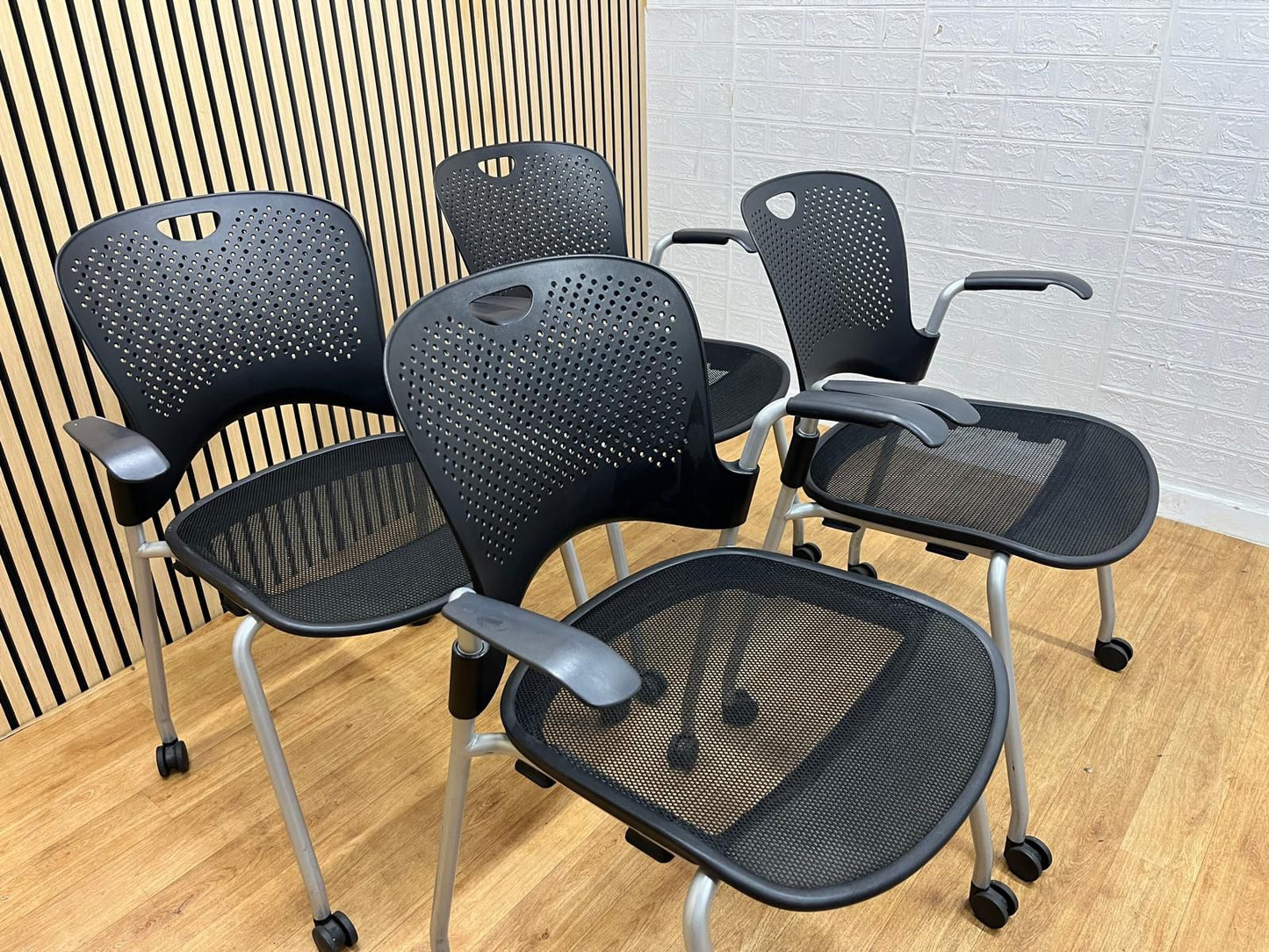 Herman Miller Caper Chairs Black | Stackable Ergonomic Meeting Chairs | UK Delivery