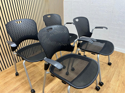 Herman Miller Caper Chairs Black | Stackable Ergonomic Meeting Chairs | UK Delivery