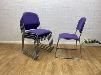Cantilever Soft Padded Stacking Chairs / Purple / 6 Available  Can Deliver