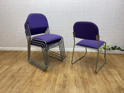 Cantilever Soft Padded Stacking Chairs / Purple / 6 Available  Can Deliver