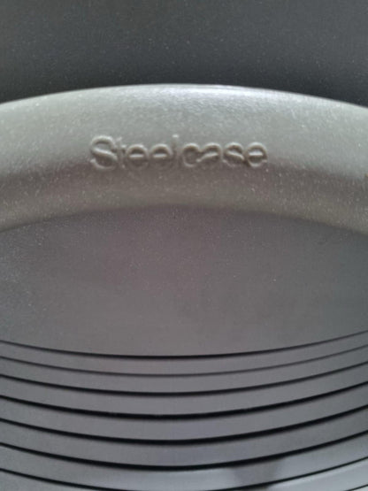 STEELCASE Leap Ergonomic Office Chair In Smokey Grey/black Leather - Can Deliver