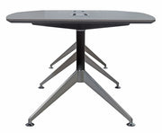 Nero Executive Boardroom Table – Walnut & Anthracite with Brushed Metal Comms Box