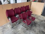 Executive Red Cantilever Frame Stackable Chairs - 140 Available - Can Delivery