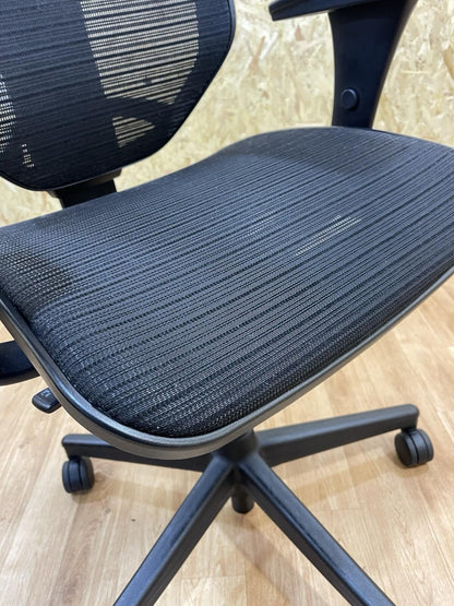 Ergohuman Enjoy* Operator Chair, Adjustable, Black Mesh- 4D Armrests-UK DELIVERY