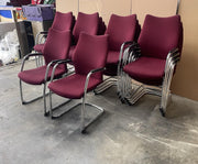 Executive Red Cantilever Frame Stackable Chairs - 140 Available - Can Delivery