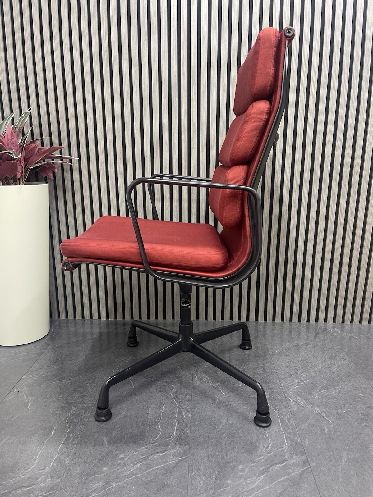 Genuine Vitra Charles Eams Chair / Soft padded Red Fabric (Rrp£5749)-UK Delivery