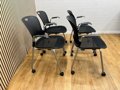 Herman Miller Caper Chairs Black | Stackable Ergonomic Meeting Chairs | UK Delivery