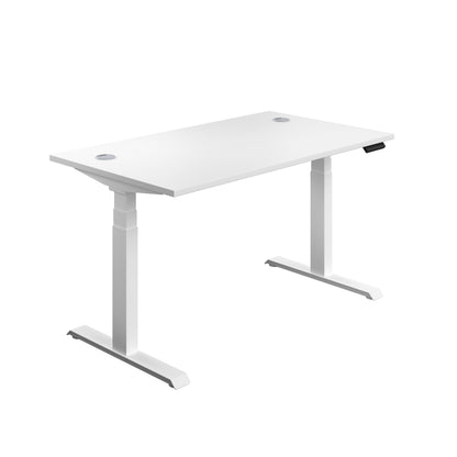 Aztec|Dual Motor|Sit Stand Desk|1400x800|White-White