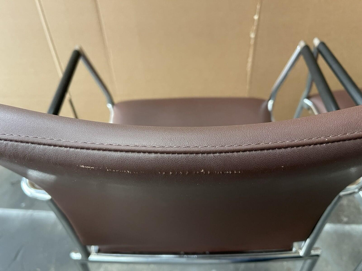 Boss Designs CARLO Executive Stacking Chairs - Genuine Brown Leather UK DELIVERY