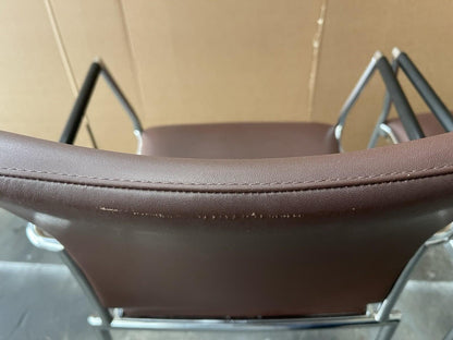 Boss Designs CARLO Executive Stacking Chairs - Genuine Brown Leather UK DELIVERY