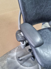 STEELCASE Leap Ergonomic Office Chair In Smokey Grey/black Leather - Can Deliver