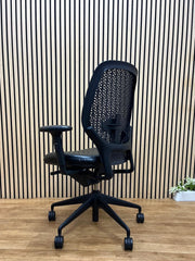 Orangebox Ara Ergonomic Office Chair Black Leather Seat | Mesh Back Task Chair UK Delivery