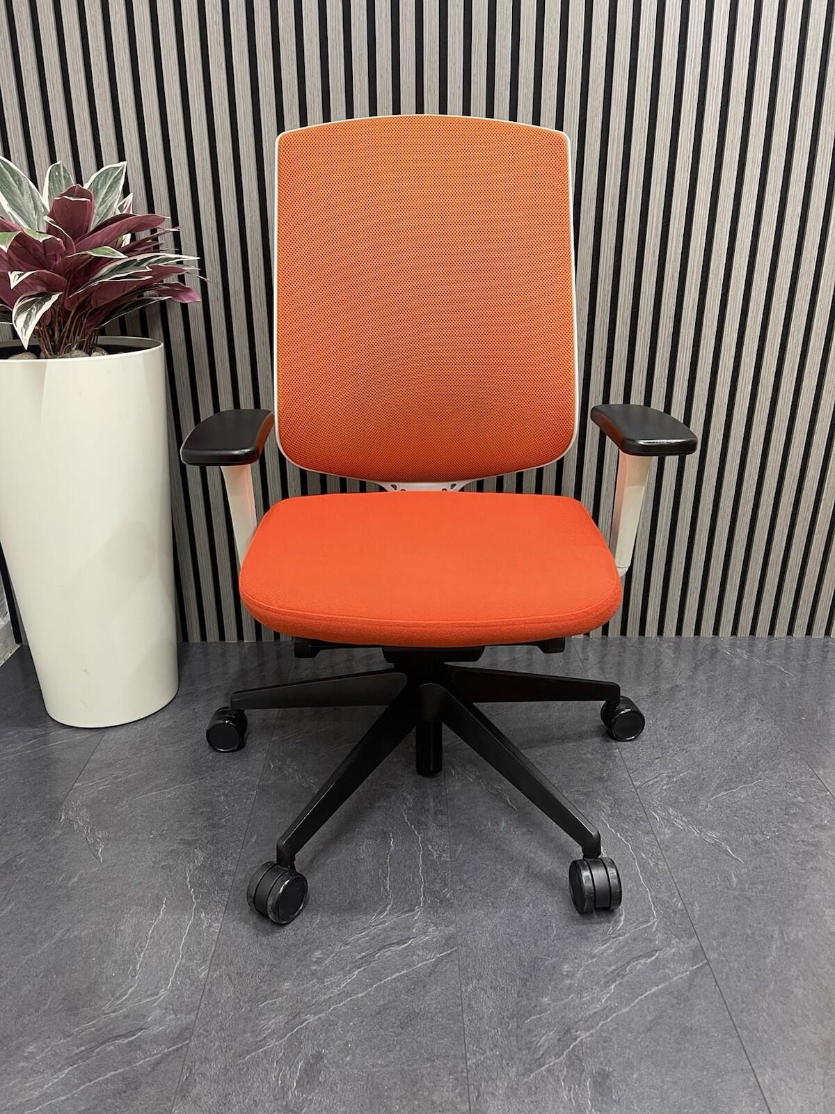 Senator Clipper Ergonomic Office Chairs - White /Orange - UK Delivery