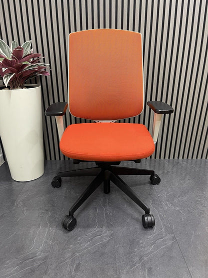 Senator Clipper Ergonomic Office Chairs - White /Orange - UK Delivery